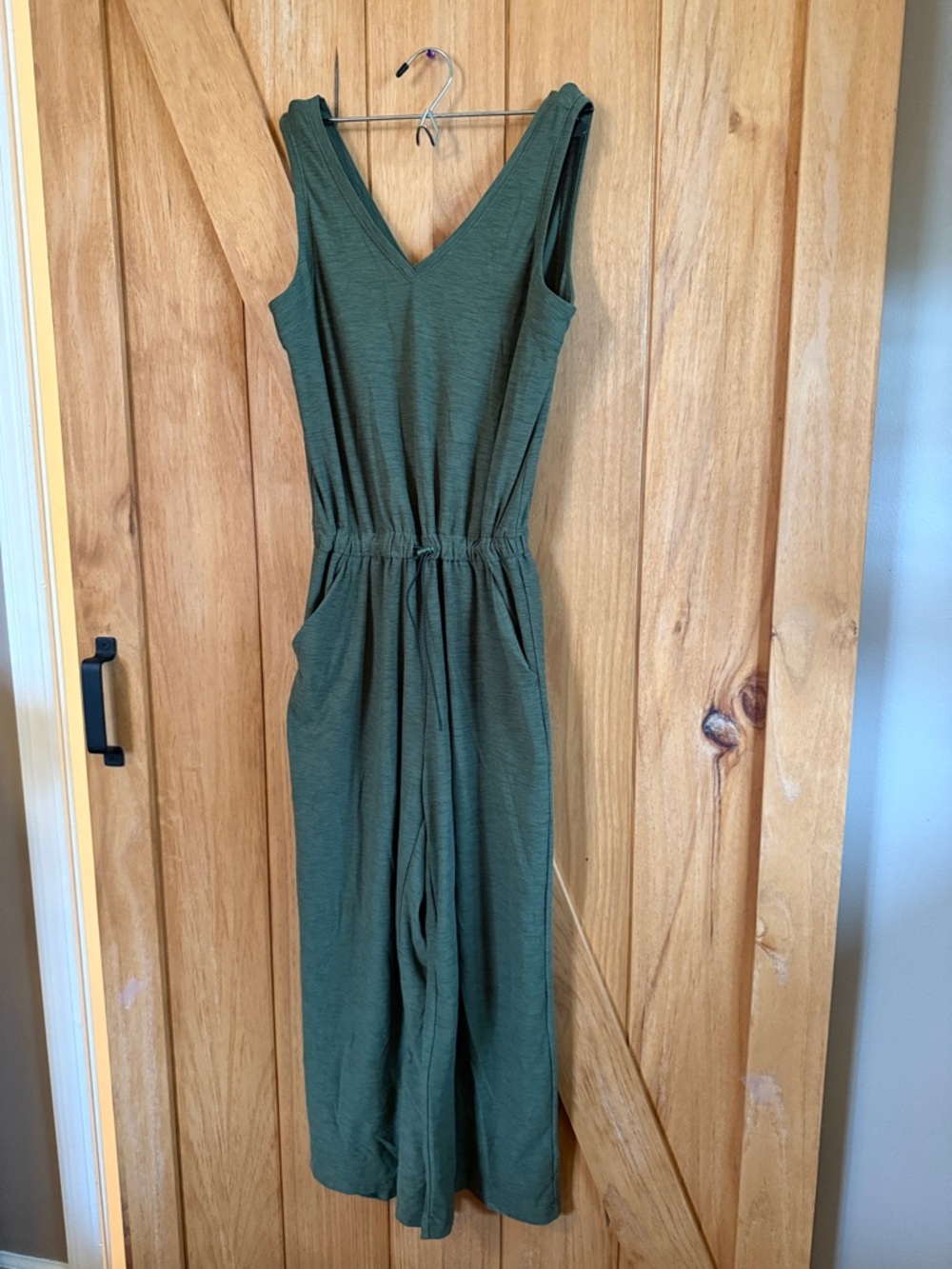 Old Navy Olive Green Sleeveless V-Neck Jumpsuit